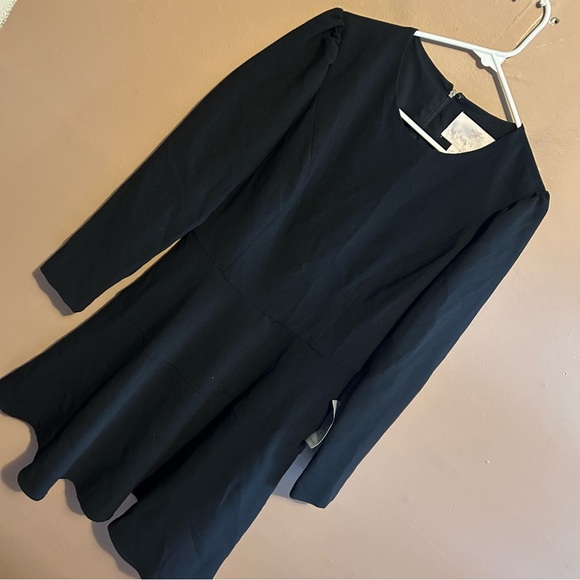NWT Gal Meets Glam Celeste Dress Black Long Sleeve Fit & Flare Nordstrom Size 8 - Picture 3 of 7